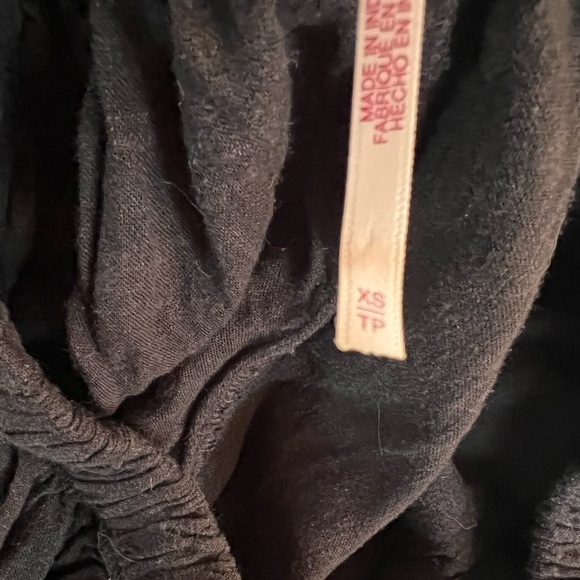 FREE PEOPLE BOHO QUINN BLACK VISCOSE/LINEN BLEND PANTS BOHEMIAN RESORT-WEAR EUC - Picture 12 of 13